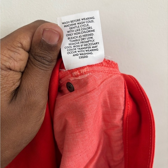 Eileen Fisher Organic Cotton mid-rise Orange Skinny jeans size 8 #S3GDD - Picture 7 of 7